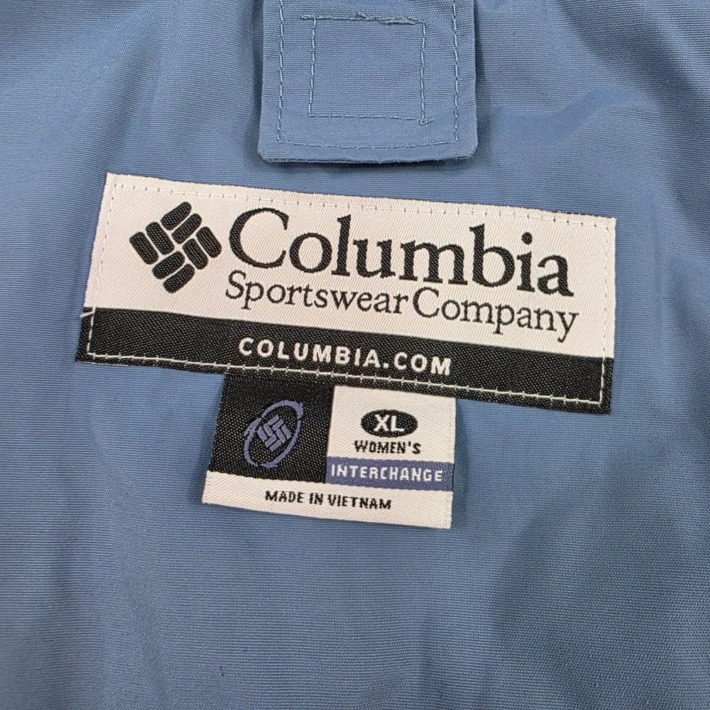 Columbia Womens Interchange Jacket XL Blue Waterproof Breathable Coat Shell Only